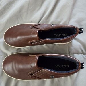 Nautica boys Tan Slip-On Boat Shoes